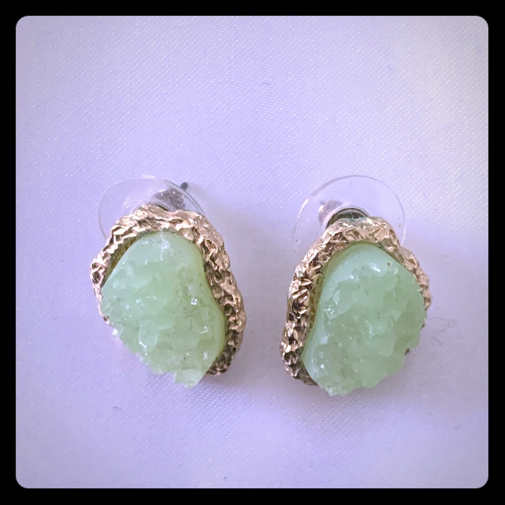 ✨ Sea Green Druzy Stud Earrings ✨